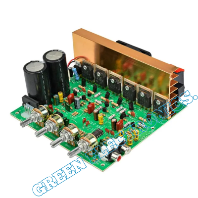 Picture of Audio Amplifier Board 2.1 Channel 300W High Power Subwoofer Amplifier Board AMP Dual AC18 - 24V Home Theater-Gold