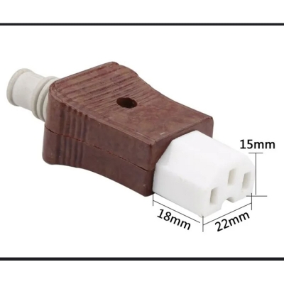 Picture of CE Copper IEC320 C13 C14 C15 UPS PDU Connector Power Cord Rewirable Cable Wiring Plug Female AC Power Socket Plug-Multicolor