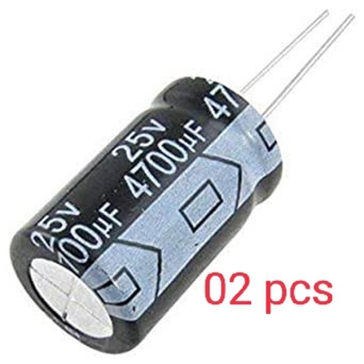 Picture of 02 pcs,Electrolytic Capacitor 25V 4700uF 105°C 16x25mm