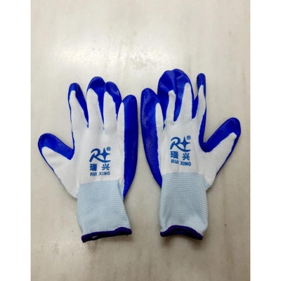 Picture of Nylon Rubber Coted Sefty Hand Gloves For Industrial Household Bike Riding Hand Gloves-White