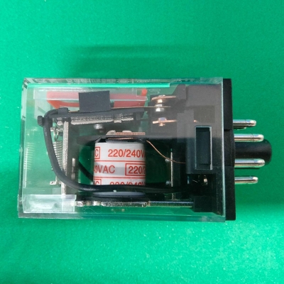Picture of Round Bass Ac Relay 10Amp dpdt 8pin with socket-Multicolor