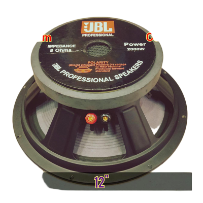 Picture of JBL Professional 12" 190mm High-End Mid-Range Speaker with 3" Voice Coil, 2000W Power, 8 Ohm Impedance-Black