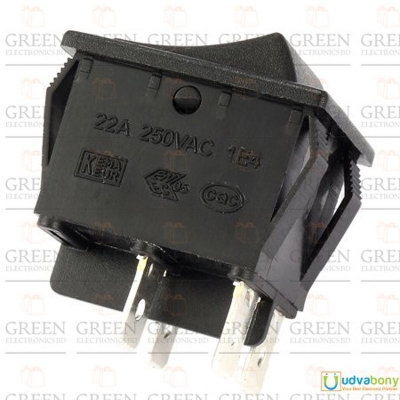 Picture of 2Pcs Big Size Rocker Boat Switch 20A AC 250V Black