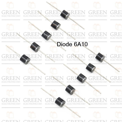 Picture of 10Pcs- Diode 6A10 1000V 1KV 6A General Purpose Rectifier Axial Diode 6A10 Silicon Junction Diode R-6 Package