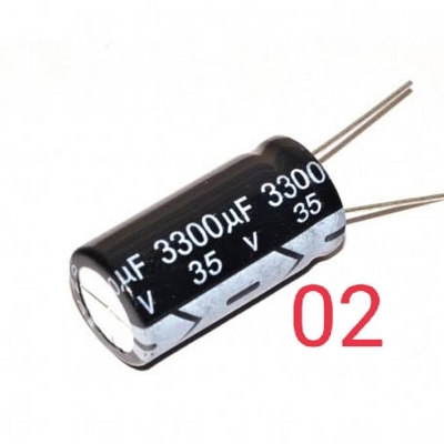Picture of 02 Pcs 3300uF 35V 3300MFD 35Volt -40+105C Aluminum Electrolytic Capacitor 16×25mm