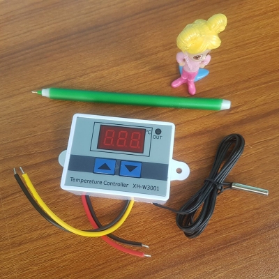 Picture of 220vac High Low Temperature Controler digital display temperature controller cooler & high low temperature controller device-Brown