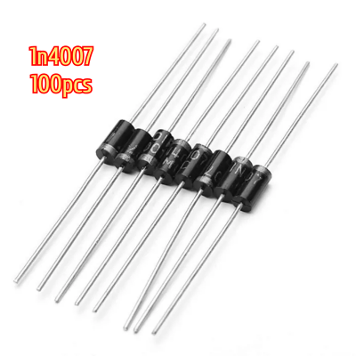Picture of 100 pcs Diode 1n4007 1000V 1A General Purpose Rectifier Diode 1n4007 Silicon Junction Diode DO-41 Package-100pcs