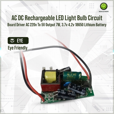 Picture of AC DC Rechargeable LED Light Bulb Circuit Board Driver AC 220v To 5V Output 7W Rechargeable 3.7v 4.2v 18650 Lithium Battery Charging
