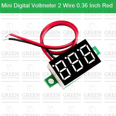 Picture of 2 Wire Mini Digital Car Voltmeter 2 Wire 0.36″ Inch Red LED Display DC 0-100V Volt Meter Red Color Battery Voltage Checker Panel Indicator Monitor