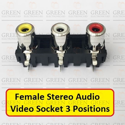 Picture of 2Pcs Female Stereo Audio Video Socket 3 Positions AV RCA Socket Connector Panel Mount Adapter For Audio Video TV DVD Computer Speaker-Not Specified