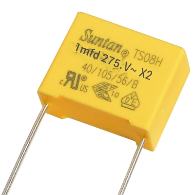 Picture of 2Pcs 275v 105k 1Mfd Metalized Polypropylene film Capacitor Class X2