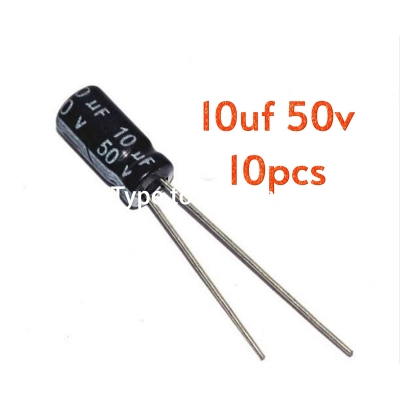 Picture of 10uF 50v Electrolytic Capacitor 10 pcs-Multicolor