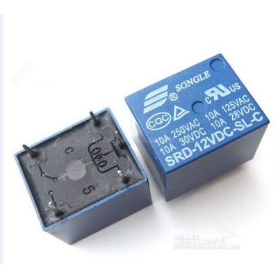 Picture of 02 Pcs SONGLE Mini 12V DC Power Relay SRD-12VDC-SL-C PCB Type-Multicolor