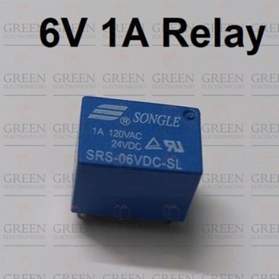 Picture of DC-6v SPDT Power Relay 1A 6Pin P C B Mount