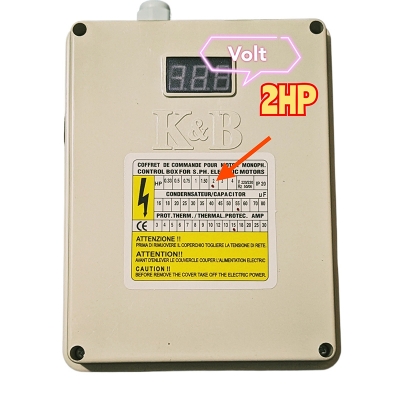 Picture of 2HP Motor Control Unit Submersible Weter Pump Control Device With Capacitor 70mfd-Brown