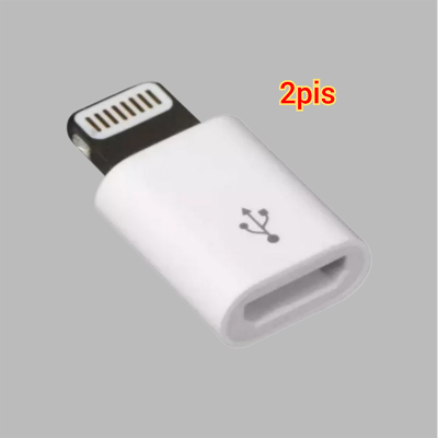 Picture of 2pcs Micro USB to Lightning Adapter Converter - White-White