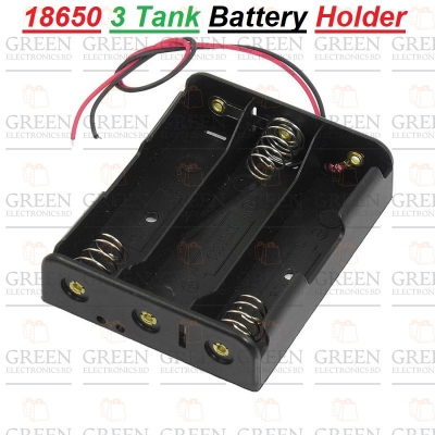 Picture of 18650 3 Tank Rechargeable Battery Holder Three Slot Plastic Storage Box Case With Leads Cable Wire-Not Specified