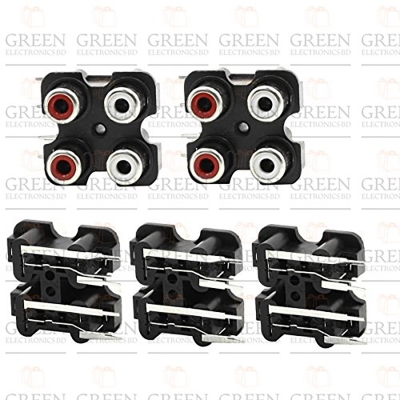 Picture of 2Pcs PCB Mount Stereo Audio Video Jack AV/RCA Socket 4 Position Female Connector-Not Specified