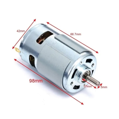 Picture of DC 12V RS 775 DC Motor DC 12V RS 775 DC Motor 12V 5mm Shaft Front Ball Bearing Backend Copper Bush