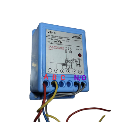 Picture of Phase Failor Relay Three Phase monitoring Relay Phase Sequence Vsp2 And 3 SINGLE PHASING PREVENTOR, For Electrical Panels-Blue