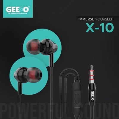 Picture of Oroinal Geeoo x10 Headphone Plastic Box Stereo Earphone Bast Sound Quality Mix Colour-Black