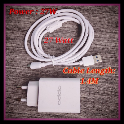Picture of 2meter long cable micro usb type-b chharging data cable wtth 27 Watt Big Size Charger Type B-White