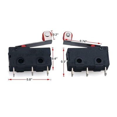 Picture of 3pcs 5amp Micro Roller Lever Arm Normally Open Close Limit Switch-Black
