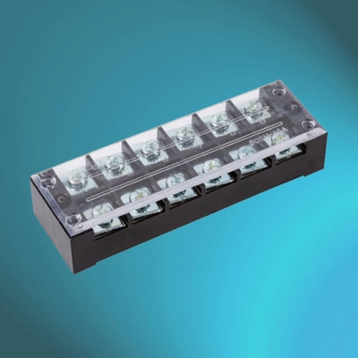 Picture of Tb Electrical Wire Terminal Blocks with Warehouse in The UK Terminal Block With Cover Connector TB-2506 600V 25A 6-Pole Double Row Screw Fixed Barrier Wire Crimp 6 Position Panel Mount - Multi Plug - multi plug-Black