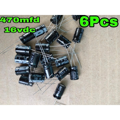 Picture of 6pcs 470mfd 16vdc fo genarel use purpas Capacitor 470mfd 16Vdc