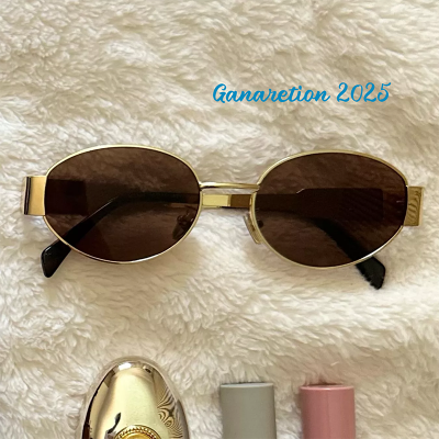Picture of Vintage Oval Sunglasses Modern Small Frame Sun Glasses Women Fashion Eyewear-Brown