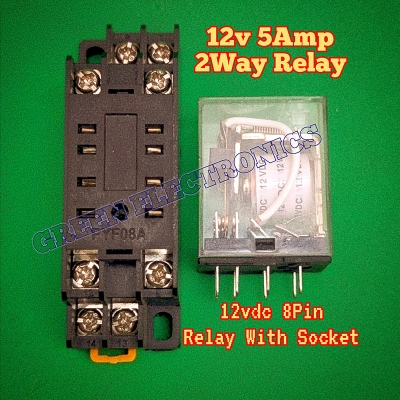 Picture of 12v 5Amp 8pin Relay With Bass Switching Relay dc genarel parpus use