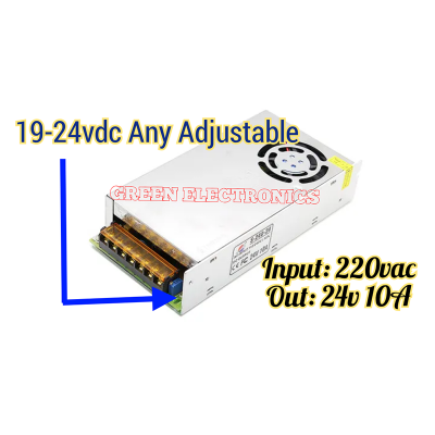 Picture of SMPS Power Supply 24Volt 10Amp 240Watt-(Quality Product) green electronics.