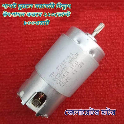 Picture of 800W Generator Motor TP 7912-81 800W DC 220V 230V Class 180 Dynamo Generator Motor With D25XB80 25A Bridge Rectifier 220V DC Generator Motor 800W For Mini Fans LED Lights Use 775 Motor