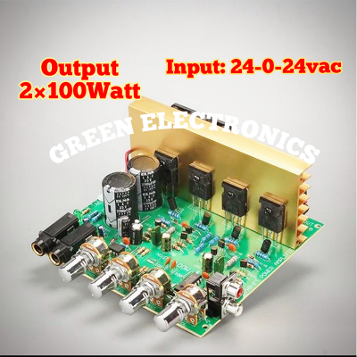 Picture of 4 Transistor Board hifi stereo Large Power Amplifier AC 18-24V Digital Audio 100W+100W Dual Subwoofer Power Amplifier Board 4 Channel Hi-Fi Home Entertainment Stereo Amplifiers-Multicolor