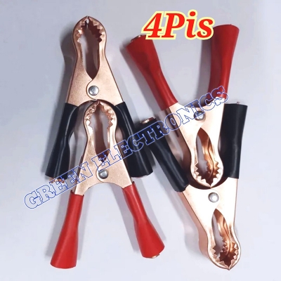 Picture of 4Pis 80mm BLACK & RED BETTER Quality 12V 24V 30Amp 80mm Alligators Clips Red & Black Auto Car Battery Terminal Cables Connectors Clamp Clips For Battery