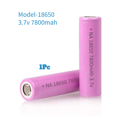 Picture of Better Quality 18650 model 3.7Vdc 7800mAh Lithium-ion Rechargeable Battery For Power Bank Power Pack LED Torch Car Toys Laptop Batter - 3.7 volt battery-1pc Cap Type, 1pc non cap