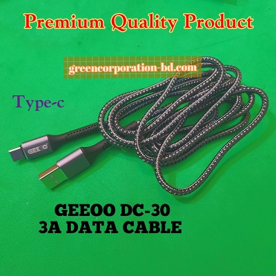 Picture of Geeoo dc-30 type c 3A fast charging data cable-Green