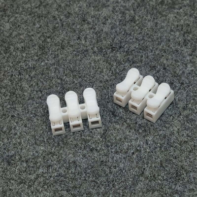 Picture of 2pcs CH-3 Spring Quick Wire Connector (also known as a 3-pin push quick connector spring clamp terminal-White