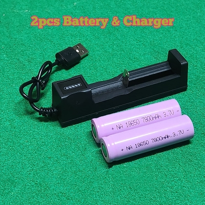 Picture of 2Pcs 3.7v 18650 Model Battery With Charger Combo Package GREEN ELECTRONICS-Multicolor