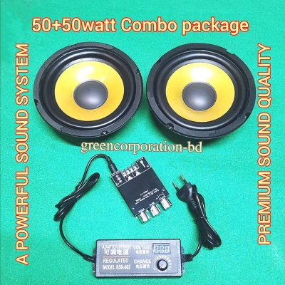 Picture of Sound Combo Pack - ZK-502MT Amplifier + 6'' 2pcs Speaker Pair + 3-24V Adapter-Multicolor