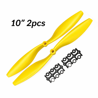 Picture of 2Pcs Carbon Nylon 1045 10 Inch 10X4.5 Propeller (1Set = 1CW 1ECW PAIR) for Drone Plane Boat Multirotor-Black, Yellow