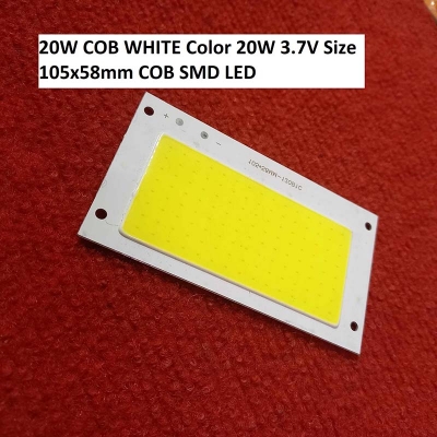 Picture of DC 3.7V 20W COB WHITE Color 20W 3.7V Size 105x58mm COB SMD LED Light White COB LED Light Bulbs-White