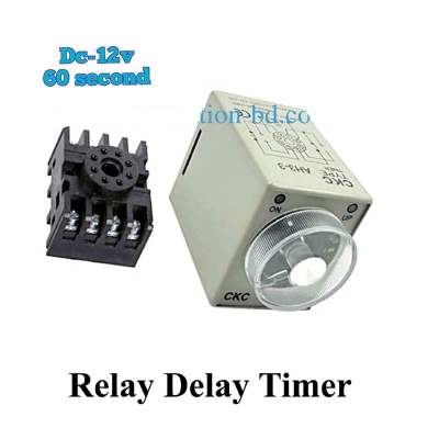 Picture of Adjustable Timer 12vdc 60Second 8pin On Delay Off Delay Timer relay with base socket-220vac 60Second, 12volt 60Second