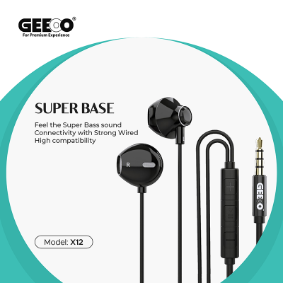 Picture of Geeoo X12 Powerful Sound Experience Earphone-X12 plastic Box