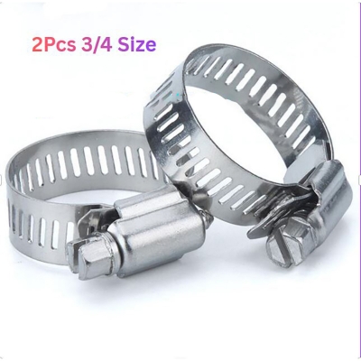 Picture of 2Pcs Stainless Steel 3/4 Hose Clamp, Stainless Steel Gas Pipe Fitting Hose Clamp-2pcs