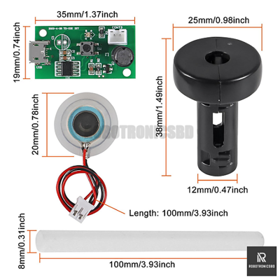 Picture of 5v USB Mini Humidifier DIY Kit | Ultrasonic Mist Maker Module | Portable Aroma Diffuser for Small Rooms, Plants, Crafts