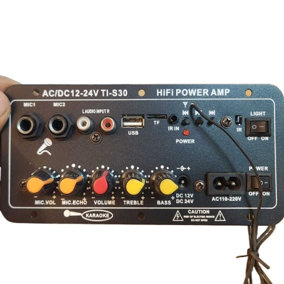 Picture of D10/ D10-II Amplifier Board AUX TF Card USB 30-120W for 4 Ohm 40W Speaker 110V 220V 12V 24V Subwoofer Audio Amp Module D10 Bluetooth Audio Amplifier Cabinet Type 30W-120W AC-220V DC-12V Echo USB MIC FM Radio TF Support Dual Microphone Bluetooth 5.0 Amplif-Black