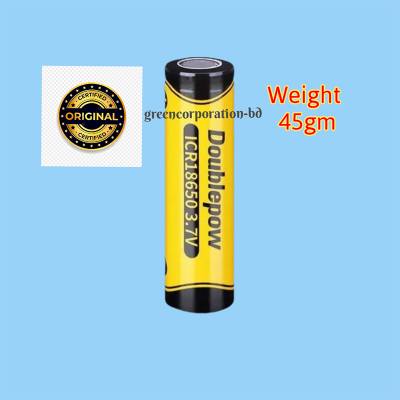 Picture of 1pc Doublepow 18650 3.7V 1200mAh LSD Li-ion Rechargeable Flat Head Battery-Yellow