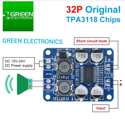 Picture of 32(pin) original TZT DC 12V-24V TPA3118 60W Mono Digitalappropriate Audio Power Amplifier Board Amp Module-Multicolor