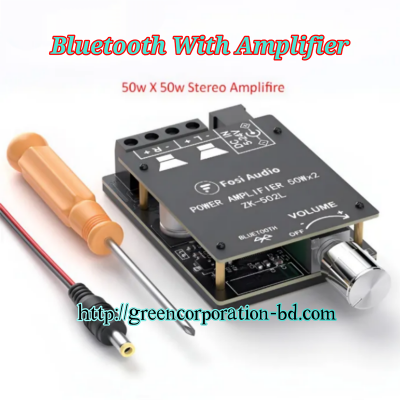 Picture of Audio ZK-502L Bluetooth 5.0 Receiver Amplifier Board 2 Channel Mini Wireless Stereo Audio Digital Amp Module for Home Passive Speakers 50W x 2-Black